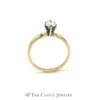 1/2cttw Pear Cut Diamond Solitaire Engagement Ring in 14K Yellow Gold - Thumbnail 2
