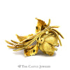 Diamond & Ruby Flower and Leaves Brooch in 18k Yellow Gold - Thumbnail 2