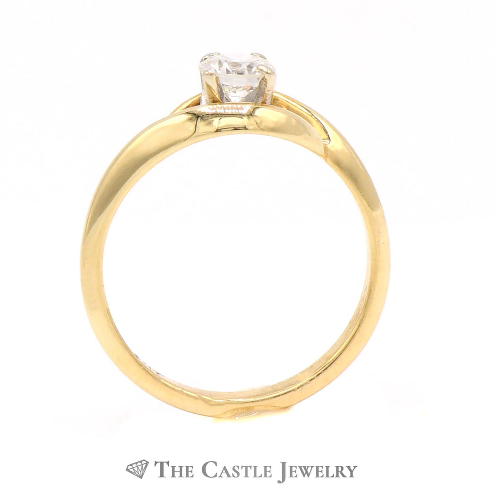 .40ct Round Diamond Solitaire in 14k Yellow Gold Open Eye Shape