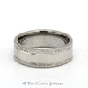 7mm Polished Wedding Band with Diamond Cut Edge in 14k White Gold - Thumbnail 1