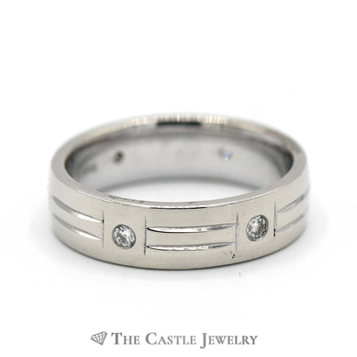 Eternity Diamond Wedding Band 6mm 1/4cttw Flat Set Diamonds in 14k White Gold