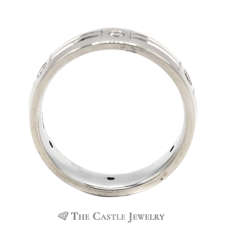 Eternity Diamond Wedding Band 6mm 1/4cttw Flat Set Diamonds in 14k White Gold