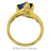 Emerald Cut Tanzanite Ring with Diamond Band in 18K Yellow Gold - Thumbnail 2