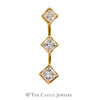 1cttw Flexible Princess Cut Diamond 3 Stone Pendant in 14K Yellow Gold - Thumbnail 1