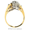 3/4cttw Triple Flower Cluster Ring in 14k Yellow Gold Split Shank Setting - Thumbnail 2