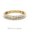 Alternating Princess Cut & Baguette Diamond Band in 14K Yellow Gold - Thumbnail 1