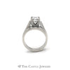 Princess Cut Diamond Solitaire Bridal Set in 14k White Gold - Thumbnail 2