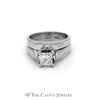 Princess Cut Diamond Solitaire Bridal Set in 14k White Gold - Thumbnail 1