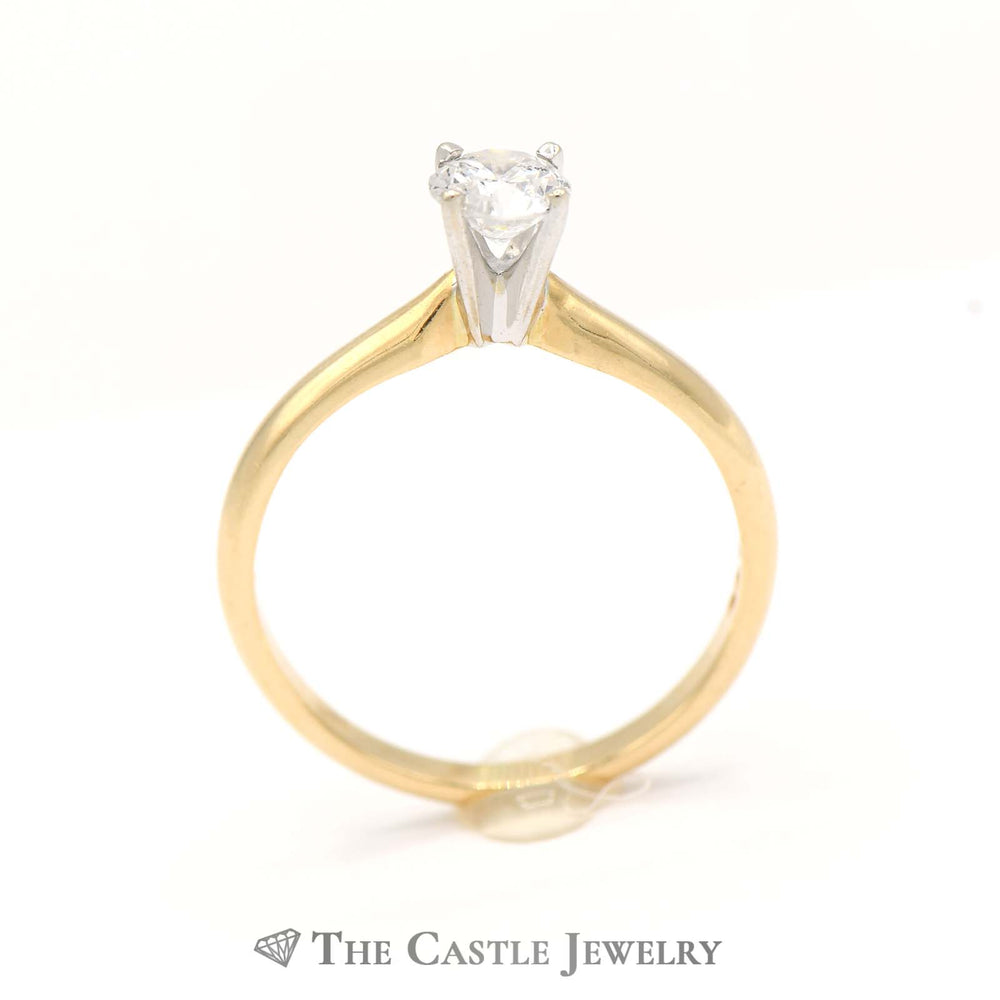 .38ct Round Diamond Solitaire Engagement Ring in 14k Yellow Gold