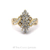 1CTTW Marquise Shaped Round and Princess Cut Diamond Ring in 14KT Yellow Gold - Thumbnail 1