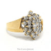 Oval Shaped 1cttw Diamond Cluster Ring with Open Ridged 14k Yellow Gold Setting - Thumbnail 2