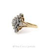 Snowflake Shape Diamond Cluster Ring in 14KT Yellow Gold - Thumbnail 3
