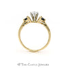 Diamond and Sapphire Bridal Set in 14KT Yellow Gold - Thumbnail 2