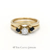 Diamond and Sapphire Bridal Set in 14KT Yellow Gold - Thumbnail 1