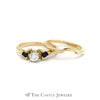Diamond and Sapphire Bridal Set in 14KT Yellow Gold - Thumbnail 4