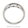 Men's Brushed & Polished 3 Princess Cut Diamond Wedding Band in 14K White Gold - Thumbnail 2