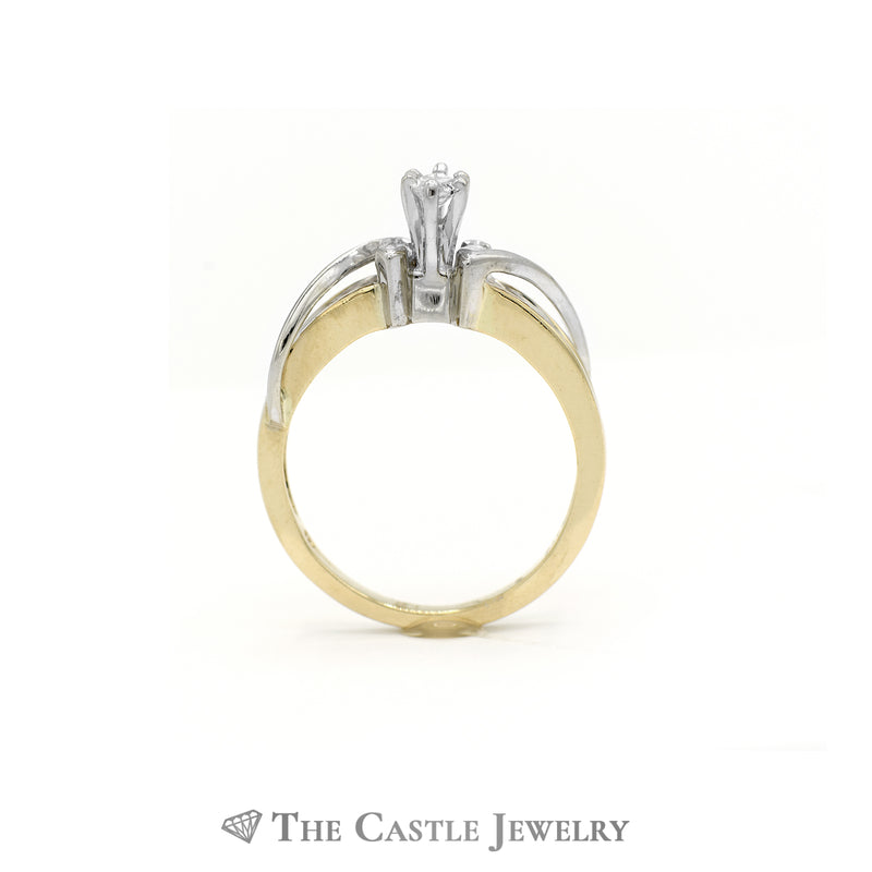 Marquise Cut Diamond Engagement Ring with Diamond Accents and Design