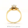 1/2cttw Old European Cut Diamond "V" Shaped Soldered Bridal Set in 14k Yellow Gold - Thumbnail 2