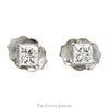 1/2cttw Princess Cut Diamond Stud Earrings in 18k White Gold - Thumbnail 1
