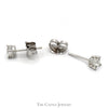 1/2cttw Princess Cut Diamond Stud Earrings in 18k White Gold - Thumbnail 2