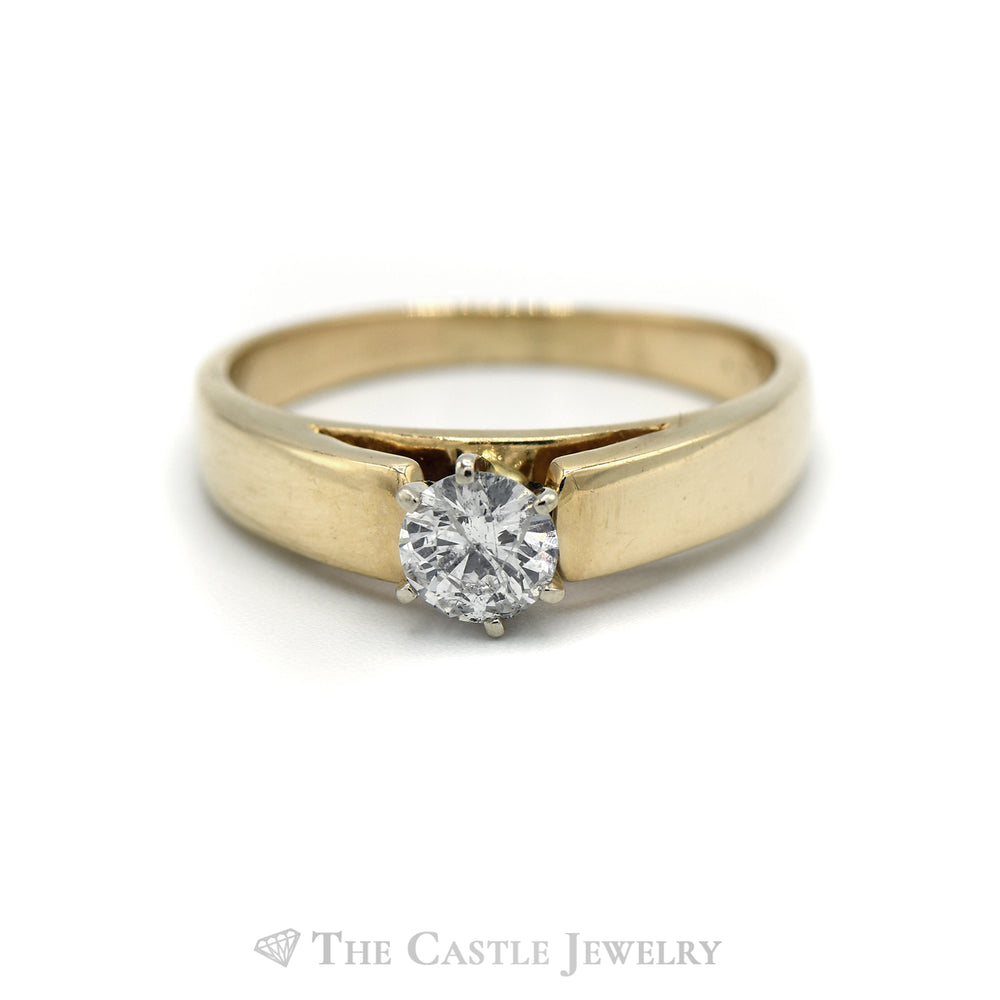 .57 Carat Round Diamond Solitaire Engagement Ring in 14KT Yellow Gold
