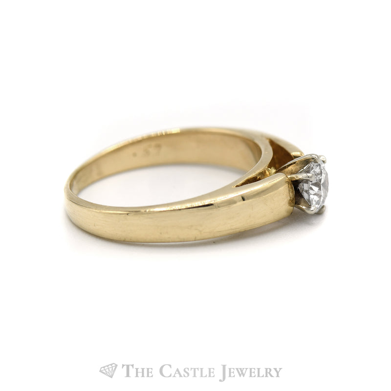 .57 Carat Round Diamond Solitaire Engagement Ring in 14KT Yellow Gold
