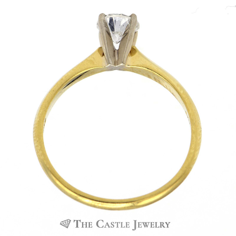 Round Brilliant Cut 1/2ct Diamond Engagement Ring SI1 G/H in 18K Yellow Gold