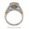Quad Diamond Cluster Engagement Ring with Halo & Accents in 18k Two-Tone Gold - Thumbnail 2