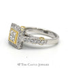 Quad Diamond Cluster Engagement Ring with Halo & Accents in 18k Two-Tone Gold - Thumbnail 3