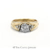 Round Brilliant Cut Diamond Solitaire Ring with Accented Sides - Thumbnail 1