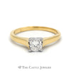 Modern Princess Cut Diamond Solitaire in 18k Yellow Gold Cathedral Mounting - Thumbnail 1