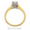 Modern Princess Cut Diamond Solitaire in 18k Yellow Gold Cathedral Mounting - Thumbnail 2