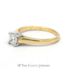 Modern Princess Cut Diamond Solitaire in 18k Yellow Gold Cathedral Mounting - Thumbnail 3