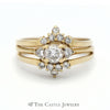 Diamond Bridal Set with Two Soldered Bands in 14k Yellow Gold - Thumbnail 1