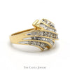 Channel Set Baguette and Round Diamond Cluster Ring in 10k Yellow Gold Swirled Setting - Thumbnail 2
