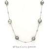 Gray Tahitian Pearl & Diamond Necklace In 18K White Gold - Thumbnail 1