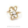 .35CT Diamond Solitaire Double Heart Designed Ring in 14KT Yellow Gold - Thumbnail 1