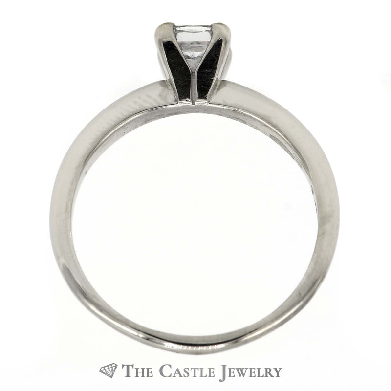 Princess Cut Diamond Solitaire .55ct Engagement Ring in 14K White Gold