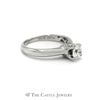 1/2 Carat Diamond Solitaire with Surprise Diamond Accents in 18K White Gold - Thumbnail 3
