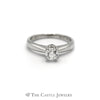 1/2 Carat Diamond Solitaire with Surprise Diamond Accents in 18K White Gold - Thumbnail 1