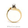 Marquise Cut Diamond Solitaire in 14k Yellow Gold Swirled "V" Mount - Thumbnail 2