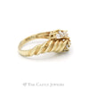 1/2cttw Round and Baguette Diamond Cluster Ring in 14k Yellow Gold Ribbed Mounting - Thumbnail 3