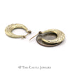 Fancy Design 10KT Yellow Gold Hoops - Thumbnail 2