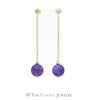 Amethyst Bead Drop Earrings on Rolo Chain in 14KT Yellow Gold - Thumbnail 1