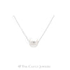 Adjustable 16-18 inch 9mm Floating Pearl Necklace in Sterling Silver - Thumbnail 2