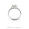 1.09CTTW Round Diamond Engagement Ring with Diamond Halo & Accents in 18KT White Gold - Thumbnail 2