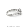 1.09CTTW Round Diamond Engagement Ring with Diamond Halo & Accents in 18KT White Gold - Thumbnail 3