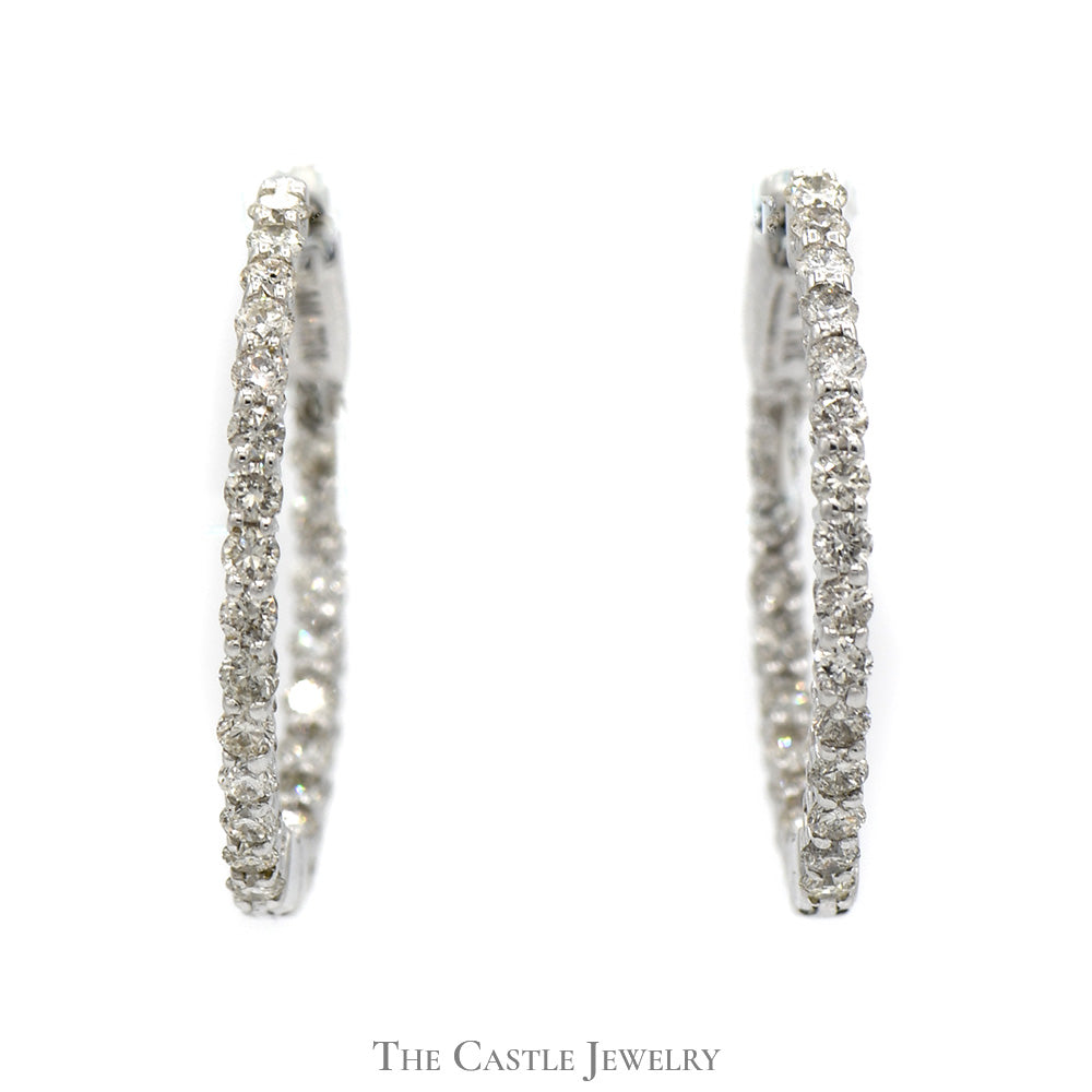 1cttw Inside Out Hollywood Hoop Earrings in 14k White Gold