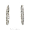 1cttw Inside Out Hollywood Hoop Earrings in 14k White Gold - Thumbnail 1