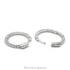 1cttw Inside Out Hollywood Hoop Earrings in 14k White Gold - Thumbnail 3